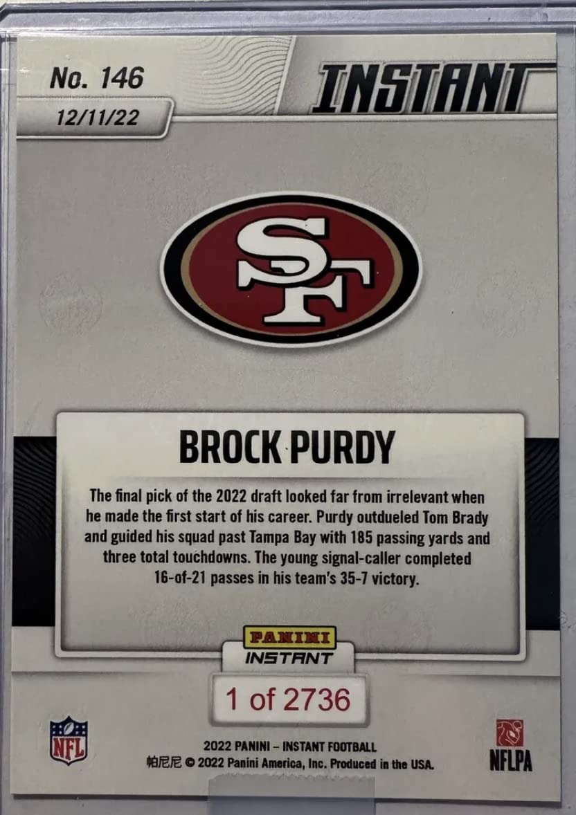 Amazon.com: 2022 Panini Instant Brock Purdy “Mr. Irrelevant “ RC